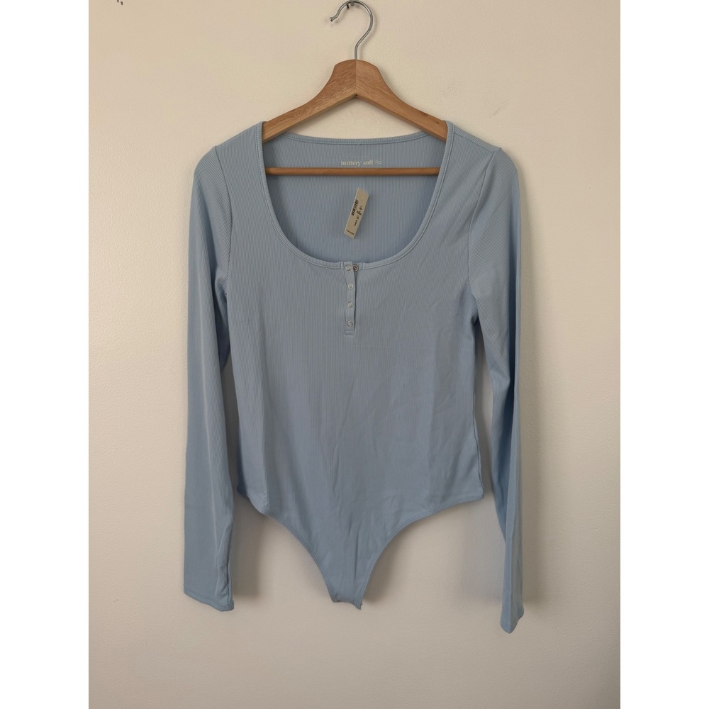 Aeropostale‎ Blue Ribbed Buttery Soft Bodysuit – Size Large – NWT